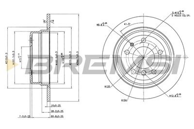 BREMSI CD6326S Тормозные диски  для BMW 7 (E32) 730 i,iL