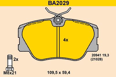 BA2029 BARUM Комплект тормозных колодок, дисковый тормоз