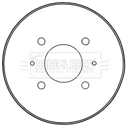 Тормозной барабан BORG & BECK BBR7235 для MITSUBISHI COLT