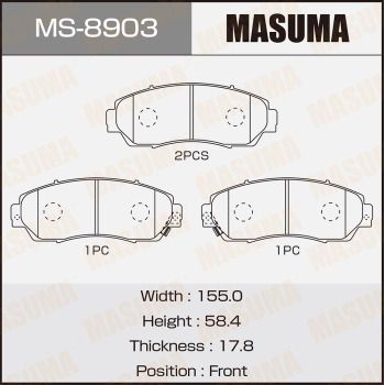 Комплект тормозных колодок MASUMA MS-8903 для HONDA CROSSTOUR