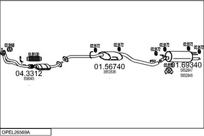 SISTEM DE ESAPAMENT MTS OPEL26569A003859