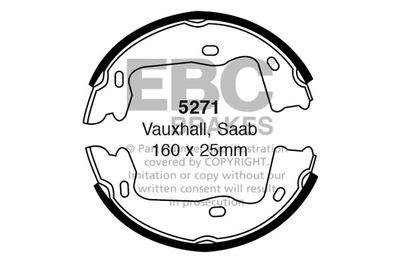 EBC Brakes 5271 Ремкомплект барабанных колодок  для SAAB 900 (Сааб 900)
