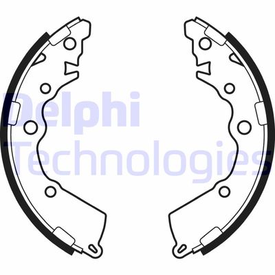 DELPHI LS2068 Ремкомплект барабанных колодок  для HYUNDAI i10 (Хендай И10)