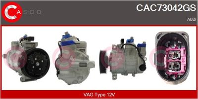 CASCO CAC73042GS Компрессор кондиционера  для AUDI A4 B6 Кабриолет (8H7) 2.0
