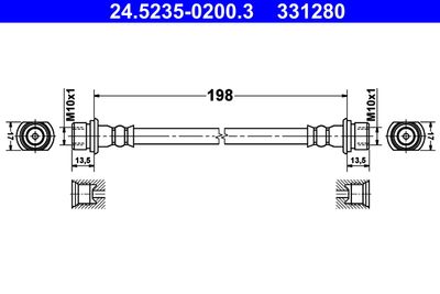 Тормозной шланг ATE 24.5235-0200.3 для SUBARU TREZIA