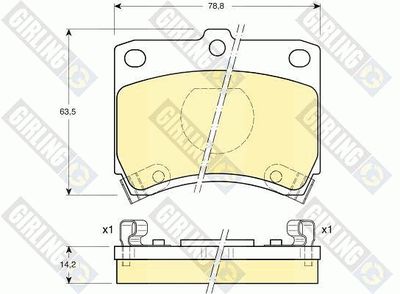 Комплект тормозных колодок, дисковый тормоз GIRLING 6107739 для KIA PRIDE