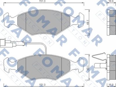 Комплект тормозных колодок, дисковый тормоз FOMAR Friction FO 673181 для FIAT ALBEA