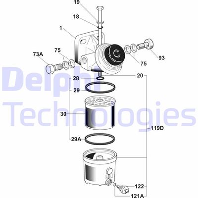 Топливный фильтр DELPHI 6260B633B для RENAULT 11