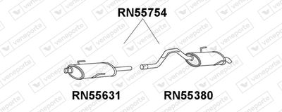 VENEPORTE RN55754 Глушитель выхлопных газов  для RENAULT ESPACE III (JE0_) 3.0 V6 24V (JE0G, JE0R)