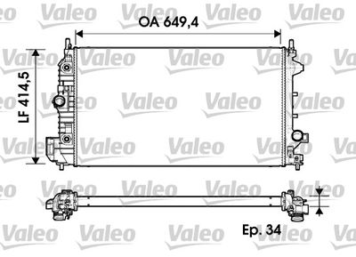 VALEO 734345 Радиатор охлаждения двигателя  для FIAT CROMA (Фиат Крома)