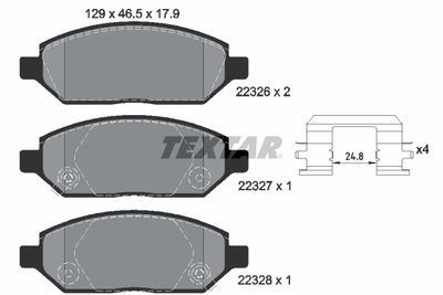 Комплект тормозных колодок, дисковый тормоз TEXTAR 2232601 для OPEL KARL