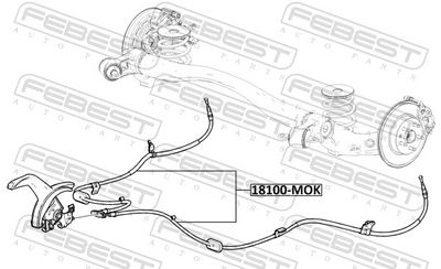 Cable Pull, parking brake 18100-MOK