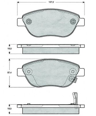 BREMSBELAGSATZ SCHEIBENBREMSE MTR MT589 0