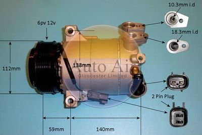 Compressor, air conditioning Auto Air Gloucester 14-1055P