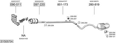 ABGASANLAGE BOSAL SYS05704