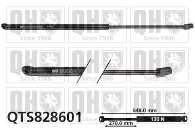 газов амортисьор, капак на двигателя QUINTON HAZELL QTS828601