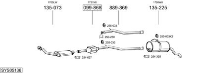 Układ wydechowy BOSAL SYS05136