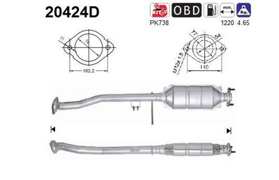 Катализатор AS 20424D для FORD RANGER