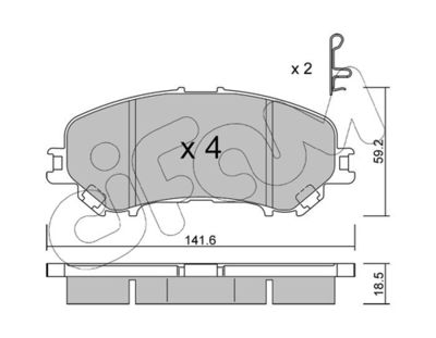 Комплект тормозных колодок, дисковый тормоз 822-1010-0