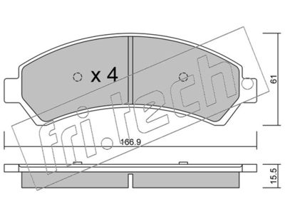 Комплект тормозных колодок, дисковый тормоз fri.tech. 737.0 для CHEVROLET BLAZER