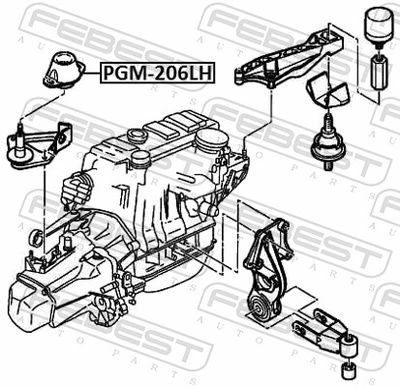 Mounting, engine PGM-206LH