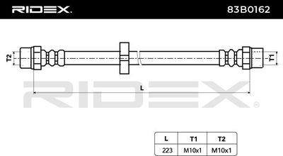 спирачен маркуч RIDEX 83B0162