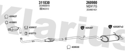 Układ wydechowy KLARIUS 600550E