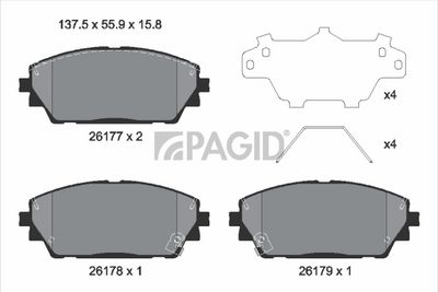Sada brzdových destiček, kotoučová brzda PAGID T4190N