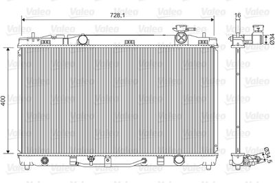 Радиатор, охлаждение двигателя VALEO 701595 для TOYOTA CAMRY