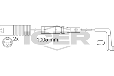 предупредителен контактен сензор, износване на накладките ICER 610537 E C