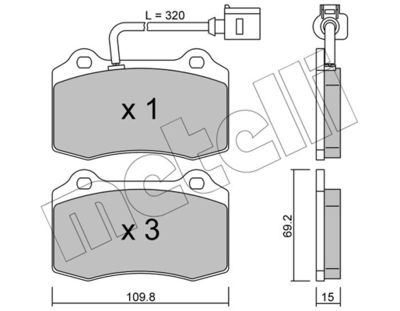 METELLI 22-0251-4 Тормозные колодки и сигнализаторы  для SEAT LEON (Сеат Леон)