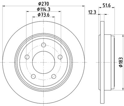 Тормозной диск HELLA 8DD 355 122-361 для CHRYSLER 300M