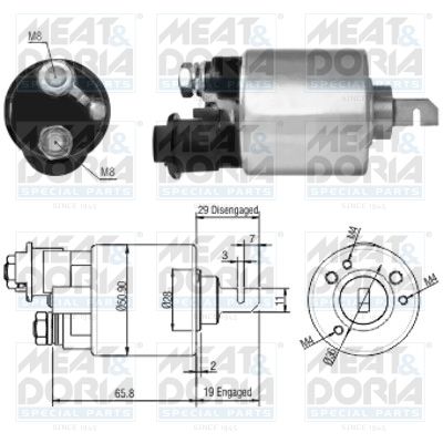 Solenoid, startmotor MEAT & DORIA 46140