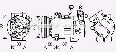 Компрессор, кондиционер AVA QUALITY COOLING DAAK015 для RENAULT LOGAN/STEPWAY