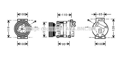 AVA-QUALITY-COOLING FTK033 Компресор кондиціонера для FIAT (Фиат)