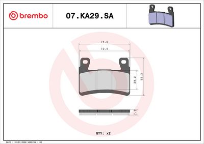 Set placute frana BREMBO 07KA29SA