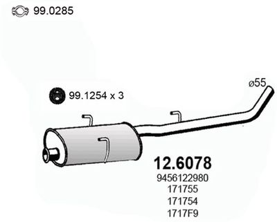 ASSO 12.6078 Глушитель выхлопных газов  для LANCIA ZETA (Лансиа Зета)