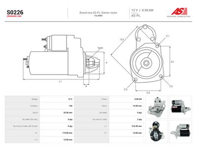 Štartér AS-PL S0226
