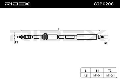 спирачен маркуч RIDEX 83B0206