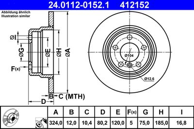 Тормозной диск ATE 24.0112-0152.1 для BMW X5