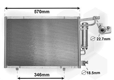 Конденсатор, кондиционер VAN WEZEL 18005583 для FORD B-MAX