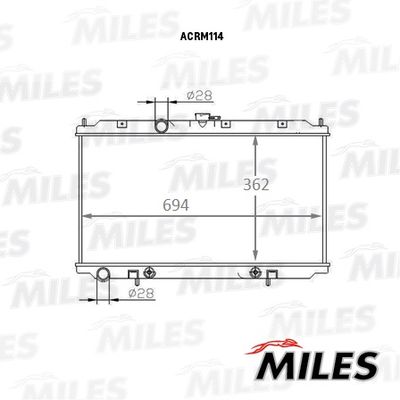Радиатор, охлаждение двигателя MILES ACRM114