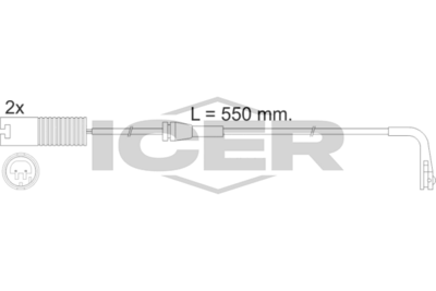 предупредителен контактен сензор, износване на накладките ICER 610388 E C