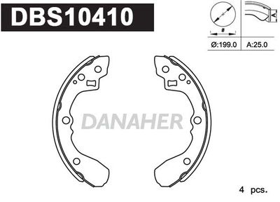 Комплект тормозных колодок DANAHER DBS10410 для OPEL MERIVA