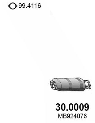 Катализатор ASSO 30.0009 для MITSUBISHI MIRAGE