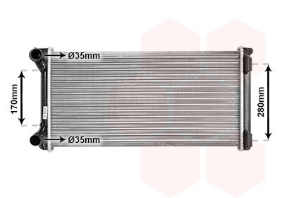 Радиатор, охлаждение двигателя VAN WEZEL 17002210 для FIAT IDEA