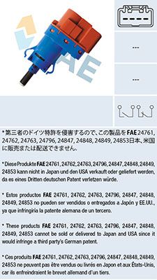 FAE 24796 Выключатель стоп-сигнала  для FIAT DUCATO (Фиат Дукато)