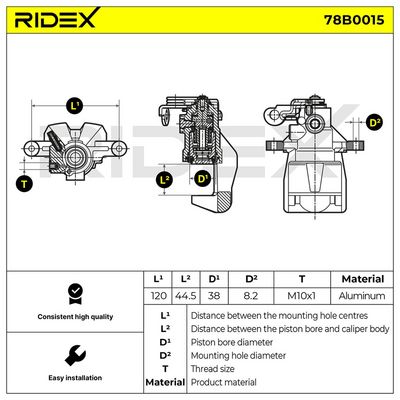 спирачен апарат RIDEX 78B0015