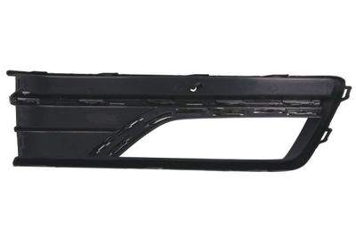 Voorbumper afdekking Voor Links (met verchroomde streep, met mistlampgaten, plastic, chroom/zwart) past: VW PASSAT B7 FL USA, PASSAT B7 USA 01.11-12.19