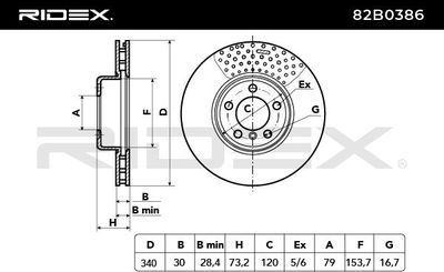 спирачен диск RIDEX 82B0386